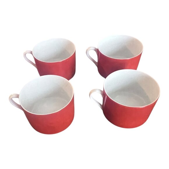 Vintage Lot of 4 Coffee, Tea Cups Rondelet Terra Cotta by FITZ & FLOYD 2 1/8" T - Picture 4 of 7